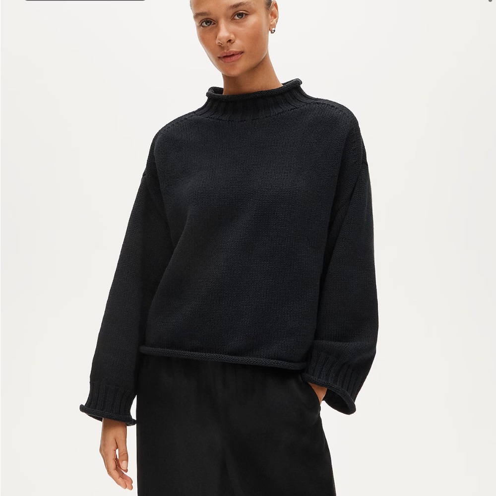 J Crew 2025 Rollneck Sweater Black Small
